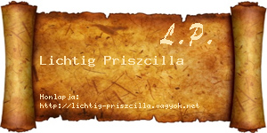 Lichtig Priszcilla névjegykártya